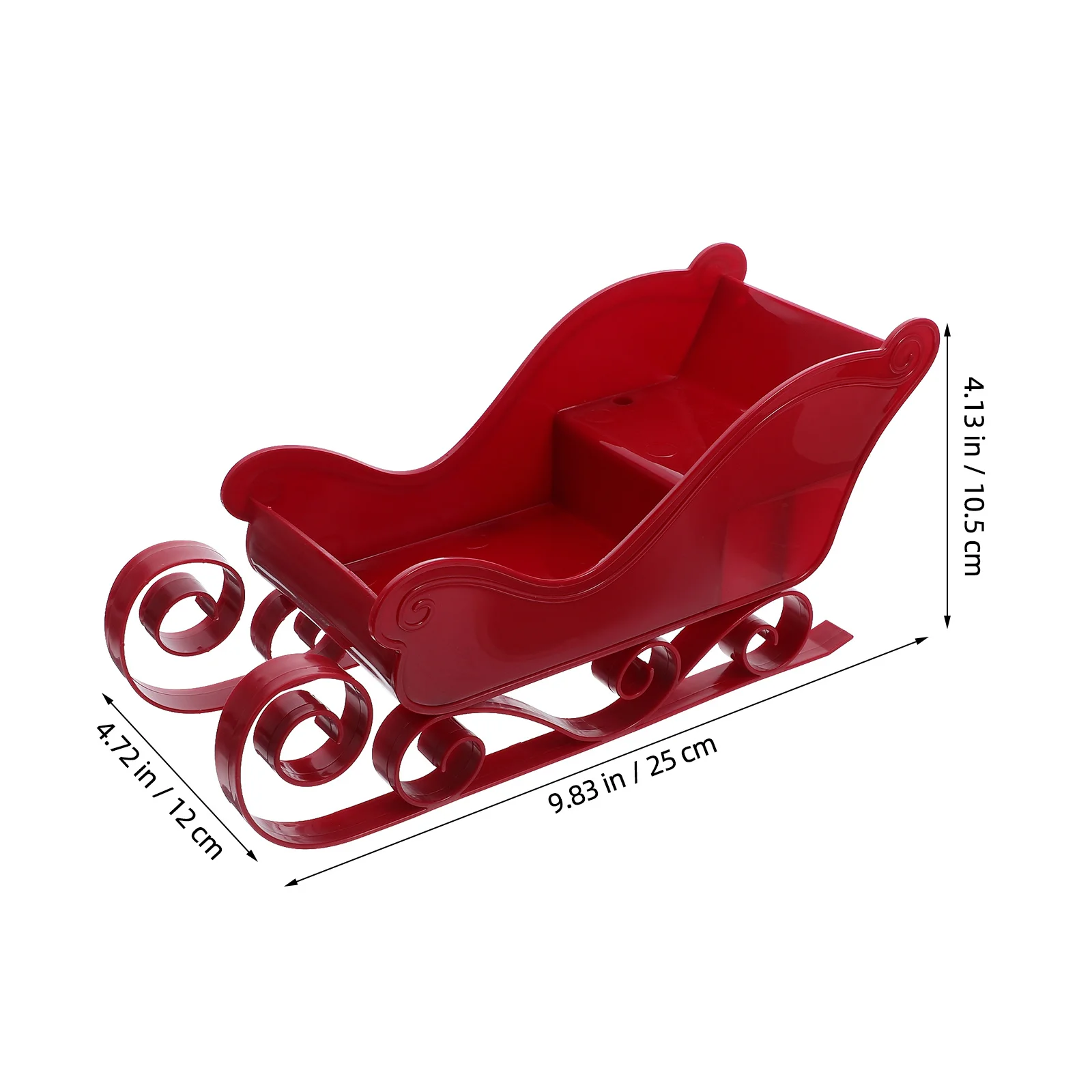 Ornamento de trenó de natal de plástico simples decoração de trenó em miniatura árvore de natal pendurado charme decoração de festa de feriado