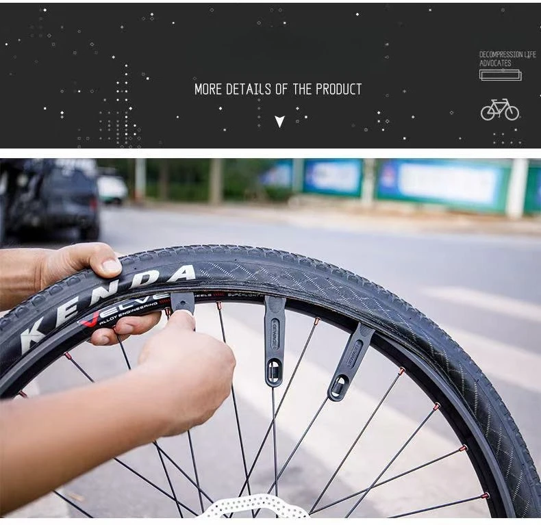 Marken-Set mit 2 Stück, Reifenheber für Rennräder und Mountainbikes, passend für alle Reifengrößen, sehr robust und wiederverwendbar, ultraleichtes Werkzeug zur Reparatur von Rädern. – Detail 8