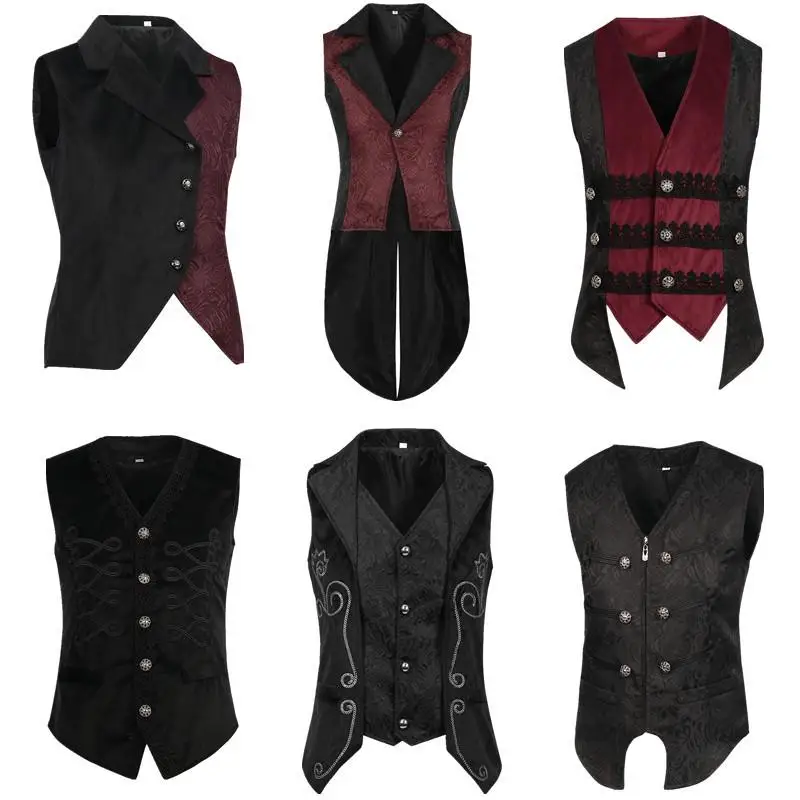 

Men's And Women's Medieval Gothic Punk Vest Stage Costume Halloween Court Style Fashionable Ethnic Stage Outfit
