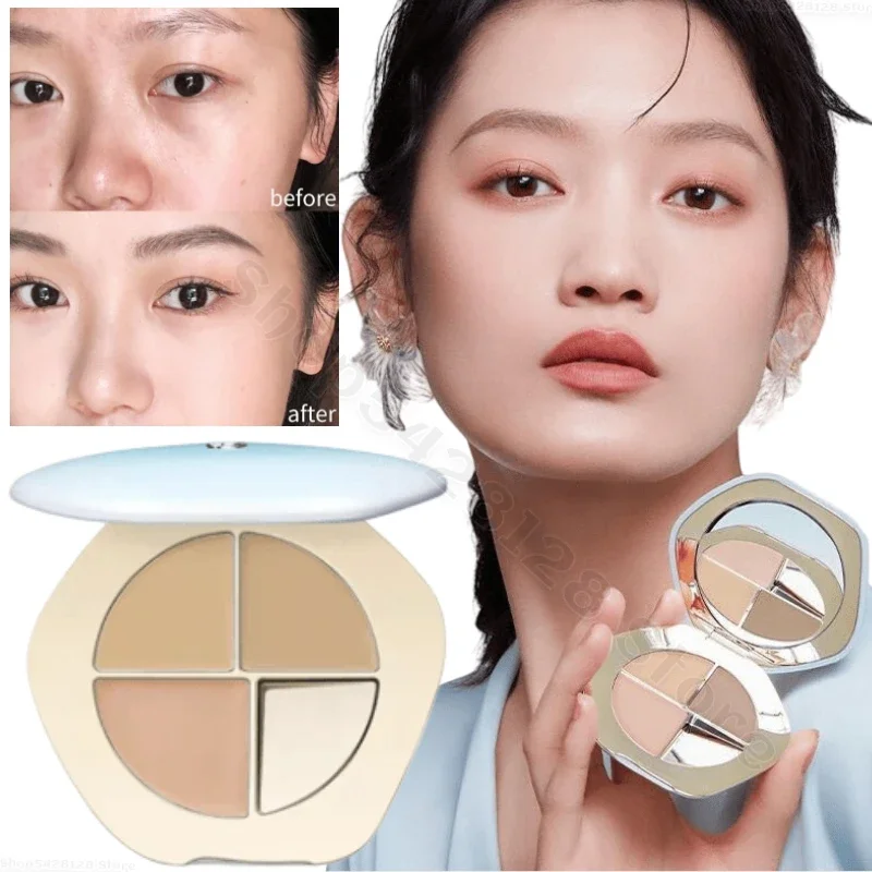 TIMAGE Three-color Facial Concealer Covers Spots Acne Marks Tear Troughs Nasolabial Folds and Dark Circles Under The Eyes