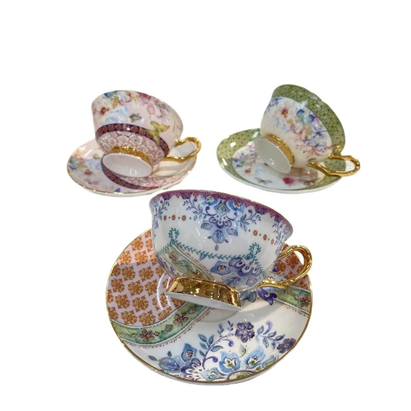 

High-value cups and saucers, green summer coagulated coffee cup set, new home housewarming gift, coffee cup, wedding partner