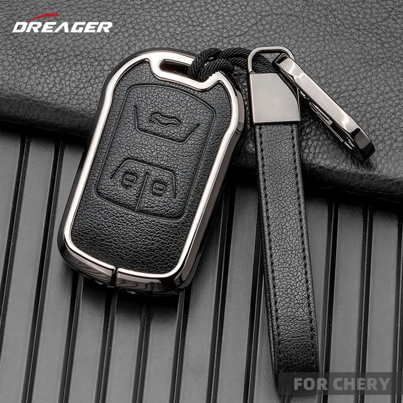 

3 Button Car Key Case for Chery Arrizo 5plus Gx 7e Tiggo 5 3 4 6 8 5x Fob Shell Cover Metal Alloy Protector Smart Remot Keychain