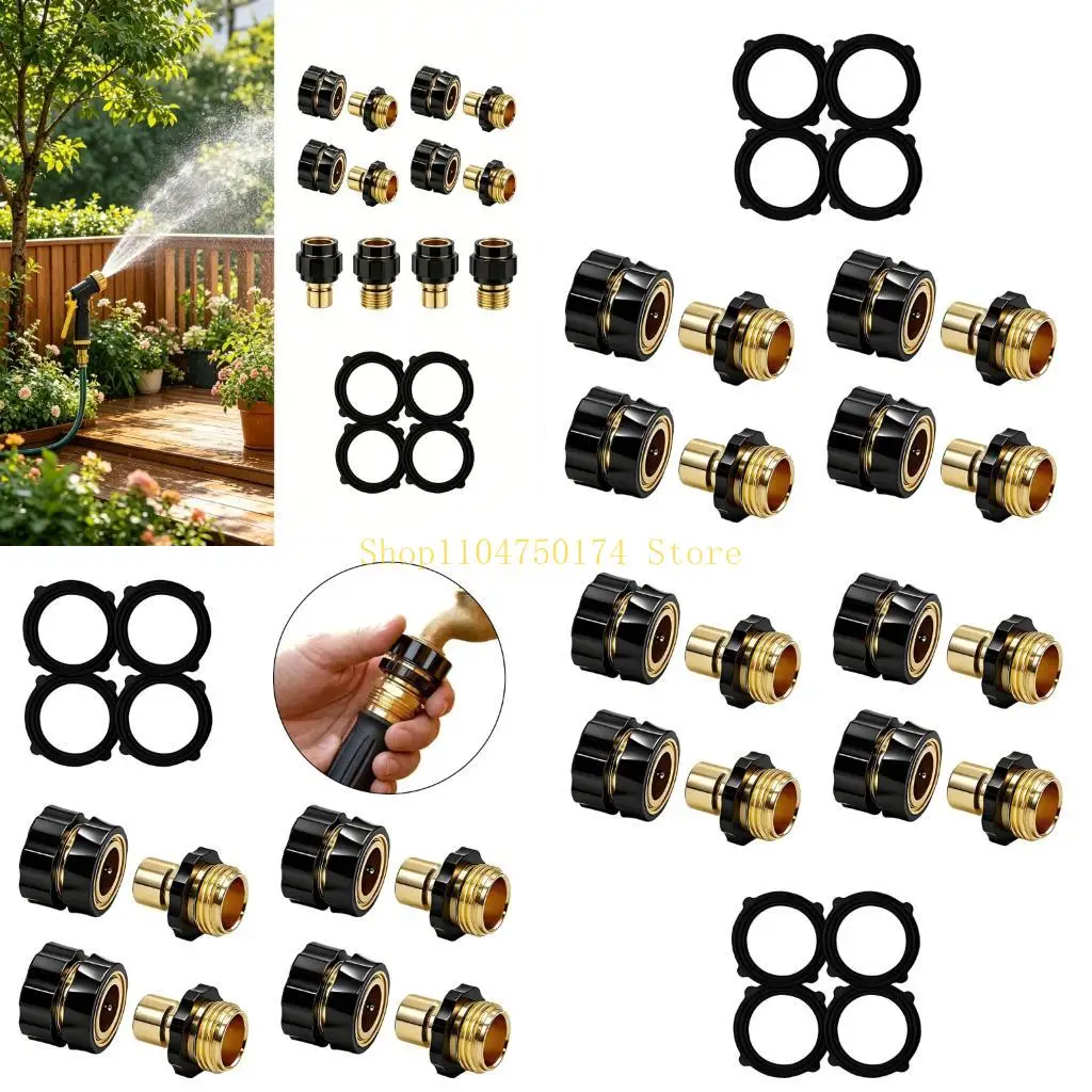 Quick Connection Coupling Set for Garden Irrigation Hose Lawn And Garden Use 4 Pieces Durable Plastic Water Pipe Adapters top