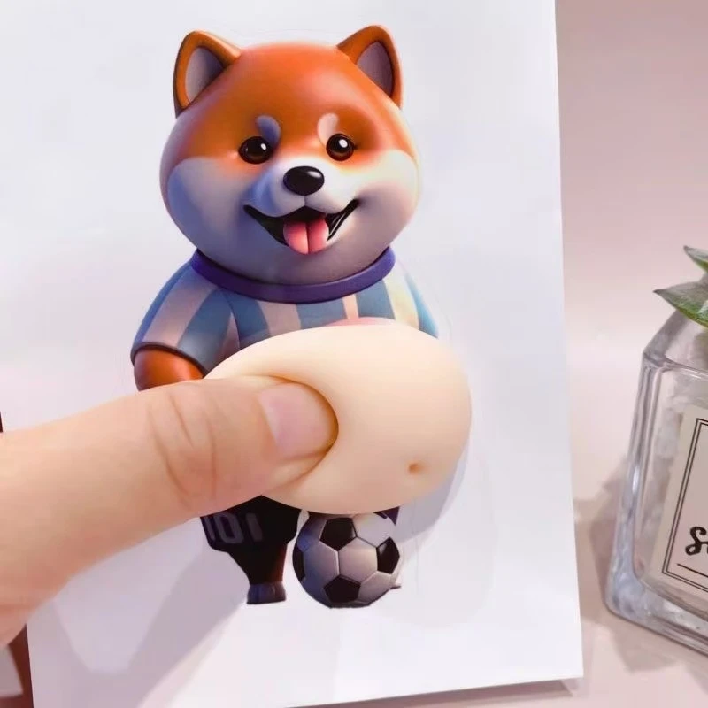 Cartoon Big Belly Puppy Pinch Fun Toy Cute Creative Decompression Car Anti-Collision Sticker DIY Children’s Birthday Gift view 5