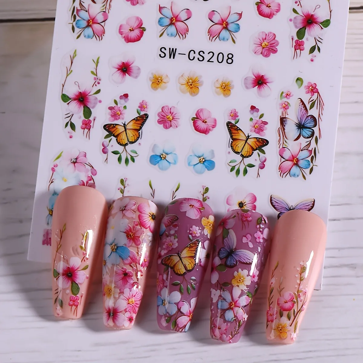 4 قطع من ملصقات أظافر الفراشة الربيعية، سهلة الاستخدام لتزيين الأظافر بنفسك والهدايا وتصفيف مكياج الحفلات والزفاف #6