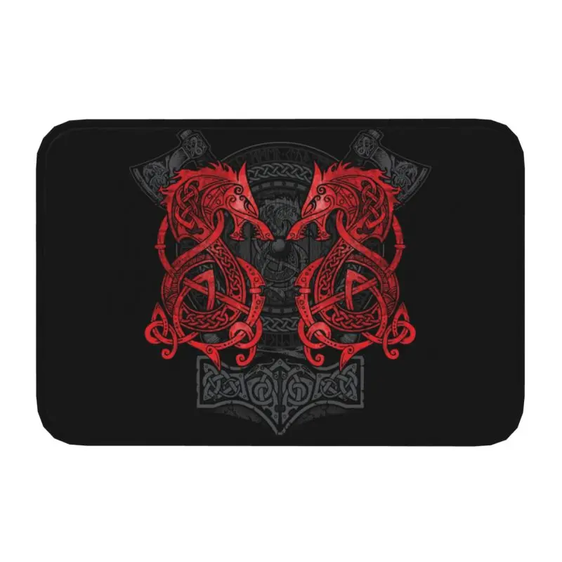 Fighting Fenrir Doormat Anti-Slip Kitchen Bath Mat Bedroom Balcony Door Floor Entrance Carpet Rug