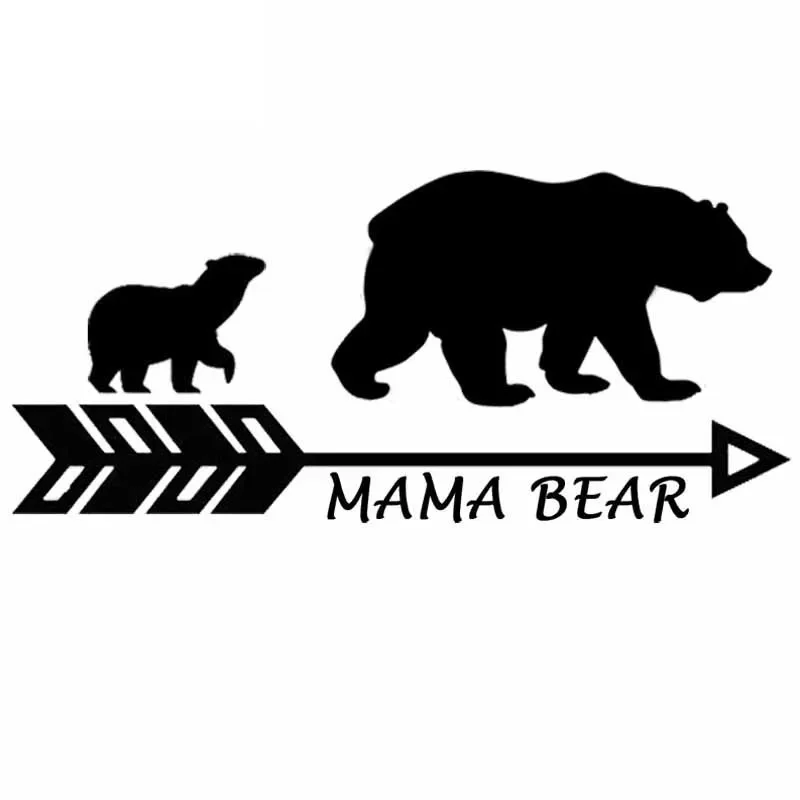 

Cute Motorcycle Car Sticker Mother Bear and Baby Bear Decal Car Decal Pvc Decal for All Kinds of Cars Black/white, 18CM *8CM