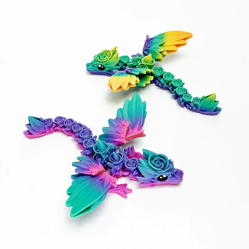 صغيرة ثلاثية الأبعاد مطبوعة التنين الطائر مشرق اللون سطح المكتب ديكور الإبداعية تمثال صغير كول الخيال نماذج للحيوانات هدية لهواة الجمع