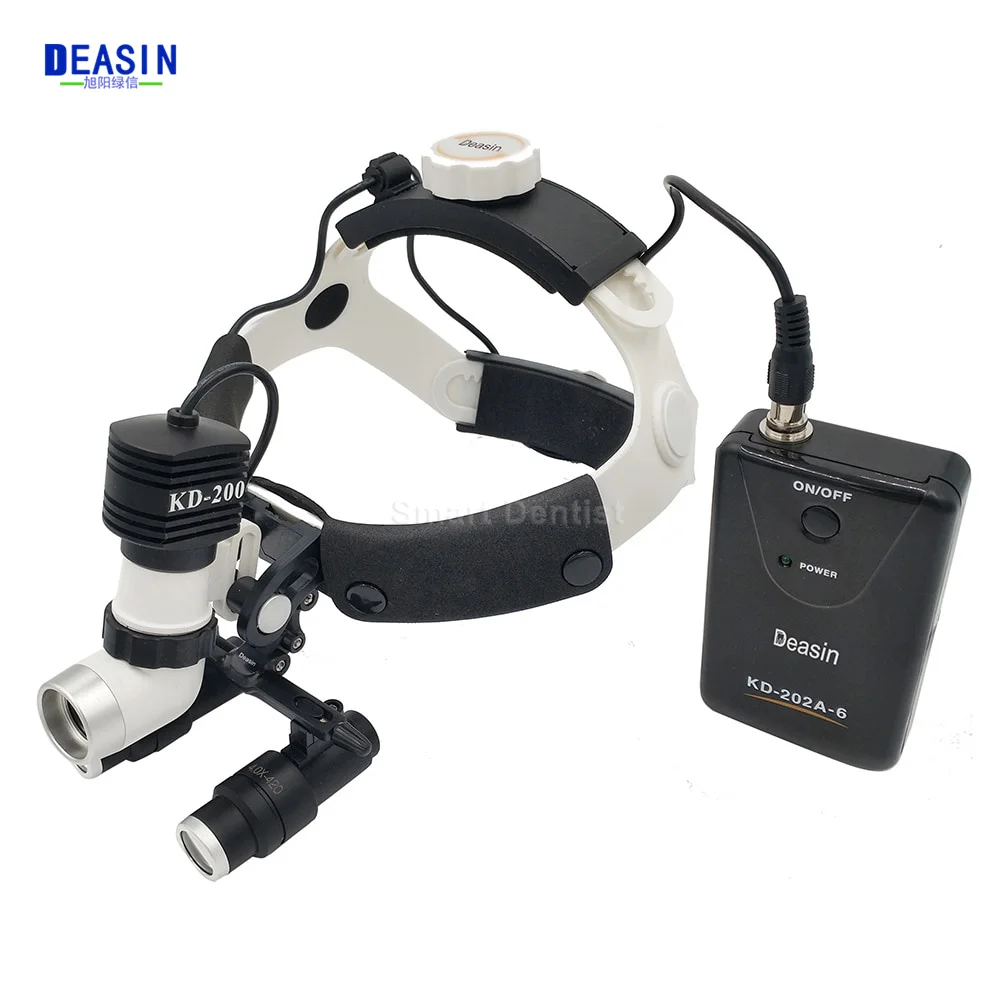 4X 5X 6X 6.5X Dental Headlight Loupes With High Brightness 5W Medical Surgical Dental Headlight KD-202A-6