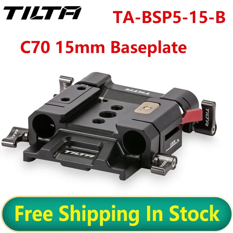 TILTA TA-BSP5-15-B 15mm LWS Baseplate Type V Black compatible with Canon C70