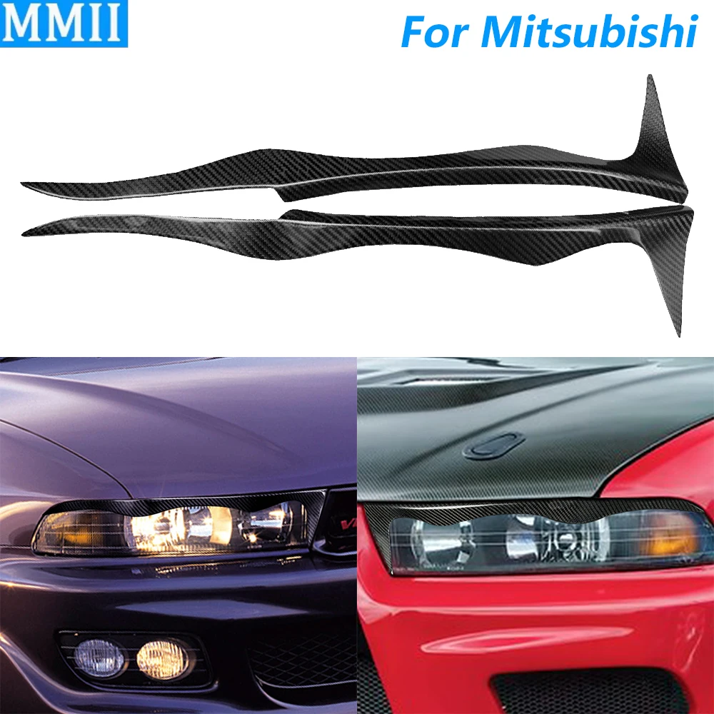 

Для Mitsubishi Galant 1997-2002 настоящая сухая передняя фара из углеродного волокна, крышка для век, отделка панели, автомобильные аксессуары, украшение