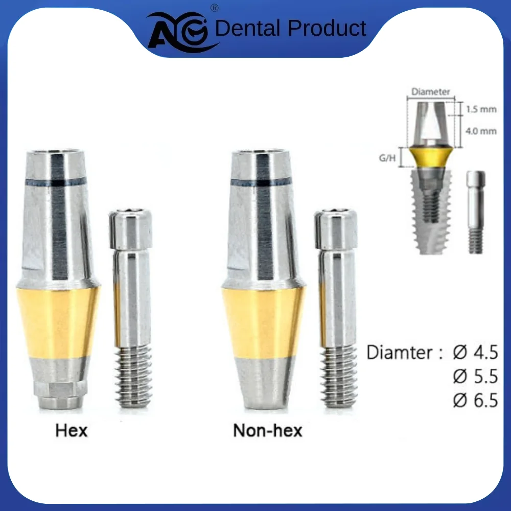 AG Dental Suitable for Repairing Temporary Pedestal Titanium Alloy with Dentium Finished Right Angle Screws