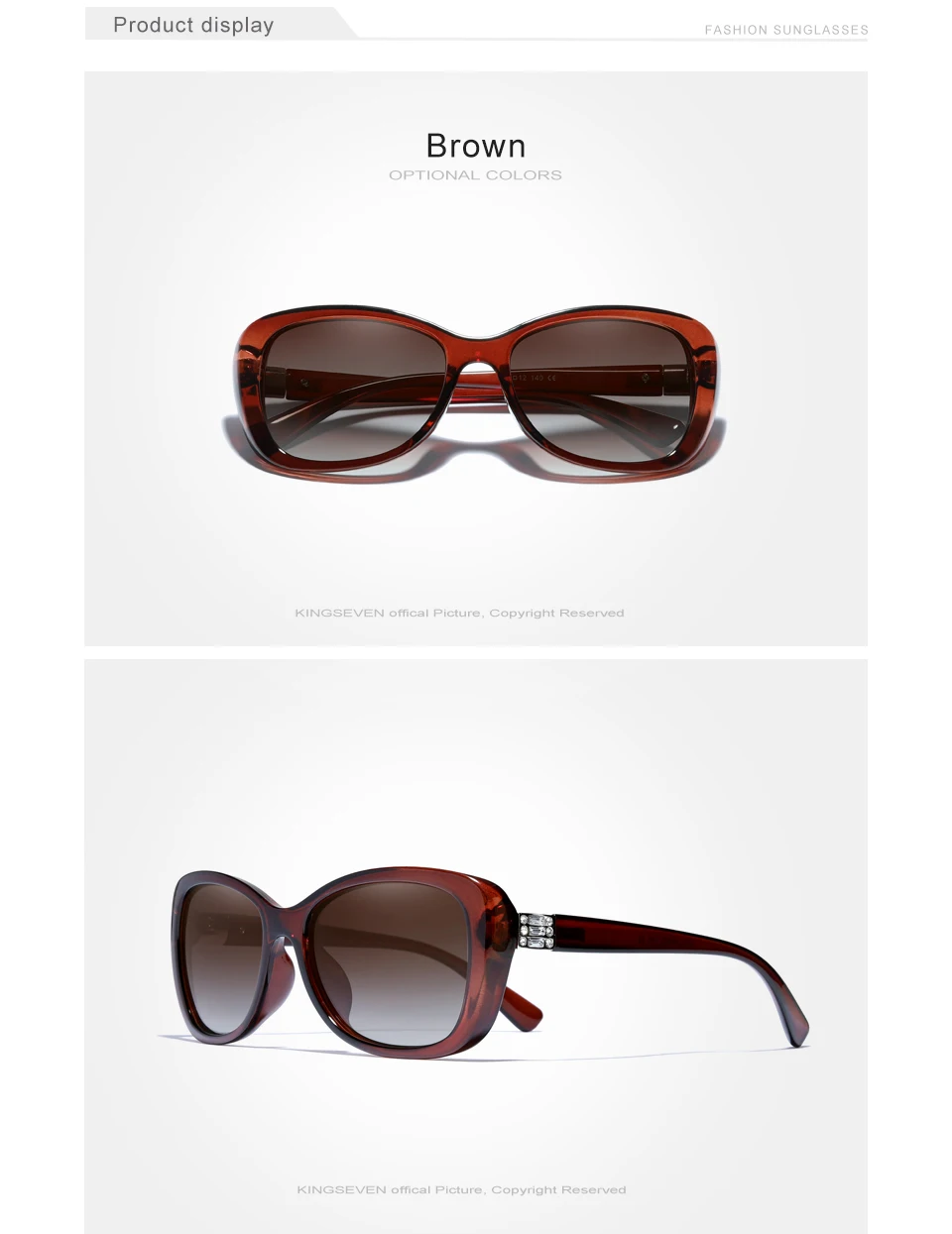 KINGSEVEN Young Style Damen-Sonnenbrille mit Farbverlauf und polarisierten Gläsern, luxuriöses Design, elegante Damen-Sonnenbrille für Damen – Detail 8