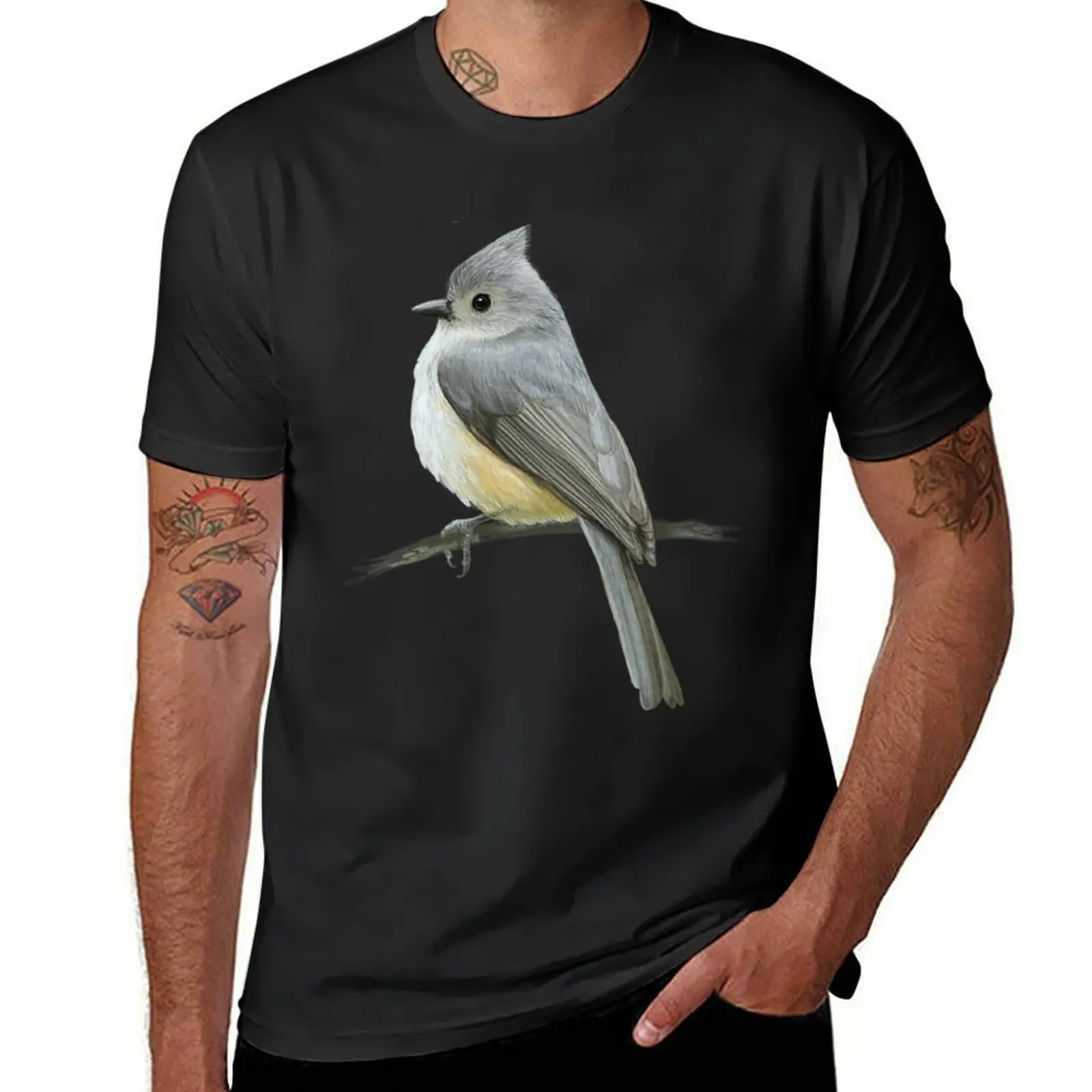 Tufted Titmouse Bird T-Shirt T-Shirt korean fashion graphics tops vintage clothes for men