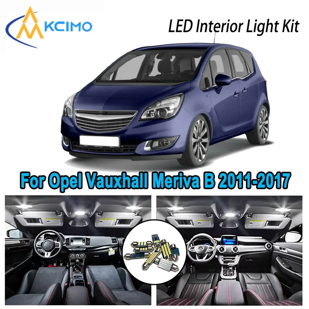 

High-Quality LED Interior Kit for Opel Vauxhall Meriva B 2011-2017 2012 2013 Premium Error-Free Dome Map Trunk Automotive Lamps