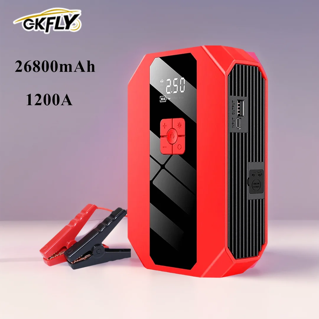 Portable 1200A 26800mAh Car Jump Starter 4 In 1 Pump Air Compressor Starting Device Power Bank Digital Tire Inflator 150PSI