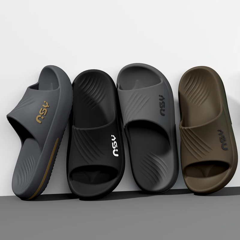 Trendy Men's Platform Slippers Summer Home Shoes EVA Thick bottom Outdoor Soft Non-slip Comfortable Beach Walk Sandals Outdoor image 5
