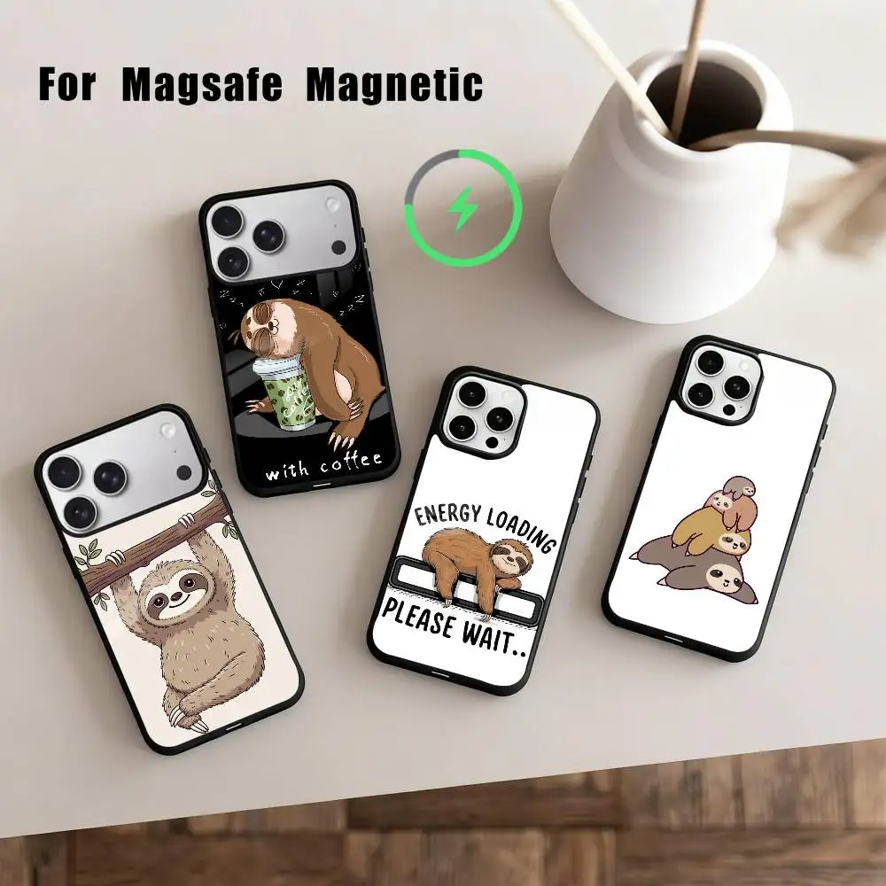 

Animal Cute C-Cartoon S-Sloth Phone Case For iPhone17,16,15,14,13,12,11 Plus,Pro Max Magnetic For Magsafe Wireless Charging