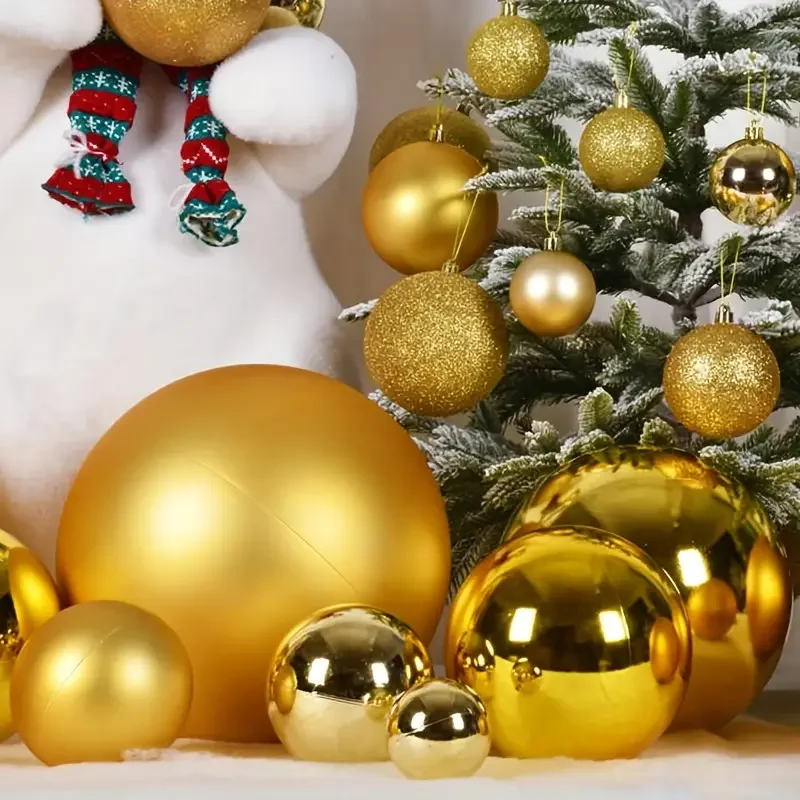 24 Stück festliche glitzernde Weihnachtskugel-Ornamente, bruchsichere Hängedekoration für Weihnachtsbaum, Hochzeit, Party, Urlaub, Heimdekoration