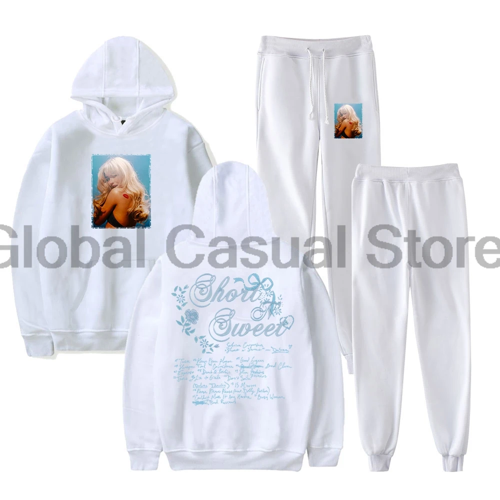 Sabrina Carpenter Short n' Sweet Deluxe Merch Hoodie Jogger Pants Two Piece Set Sweatshirts+Sweatpants Men Women's Set