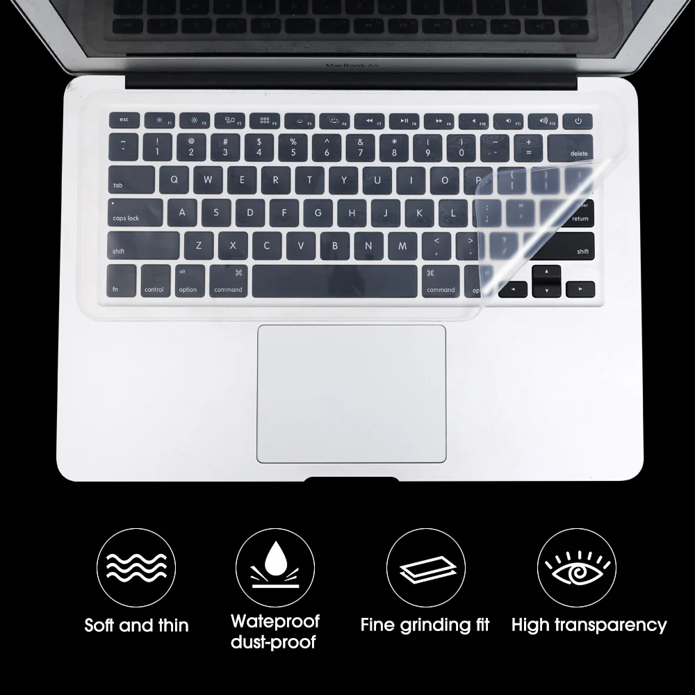 Universal 10/14/15.6 Inch Laptop Keyboard Cover Notebook Transparent Protector Film Dustproof Silicone Clear Films for Macbook