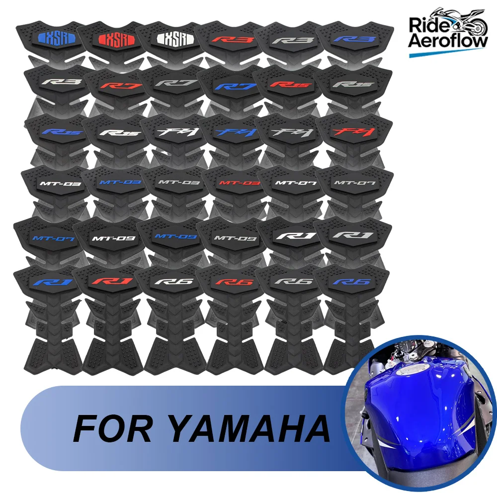 

For Yamaha R1 R3 R6 R7 R9 R15 FZ1 MT-03/07/09 XSR Motorcycle Rubber Anti-Slip Pads Fuel Tank Traction Pads Decorative Stickers