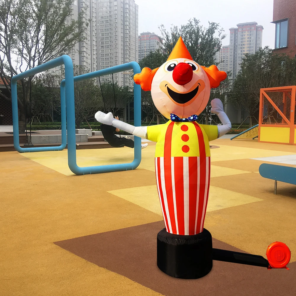 

Portable Hand Waving Inflatable Dancing Tube Guy With Blower Funny Sky Dancer 3m Tall Inflatable Clown For Advertising Decoation