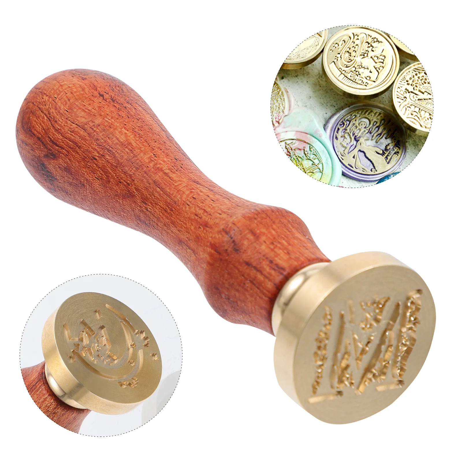 

1Pcs Retro Style Wax Seal Stamp Made of Copper and Wood Alphabet Pattern for DIY Decor Scrapbook Envelope Invitation Wine