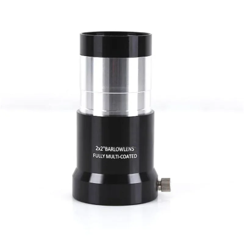 Metal Achromatic 2 Inch 50.8mm 2X Barlow Lens Fully Multi- Coated Night Vision for Astronomy Telescope Magnification Eyepiece