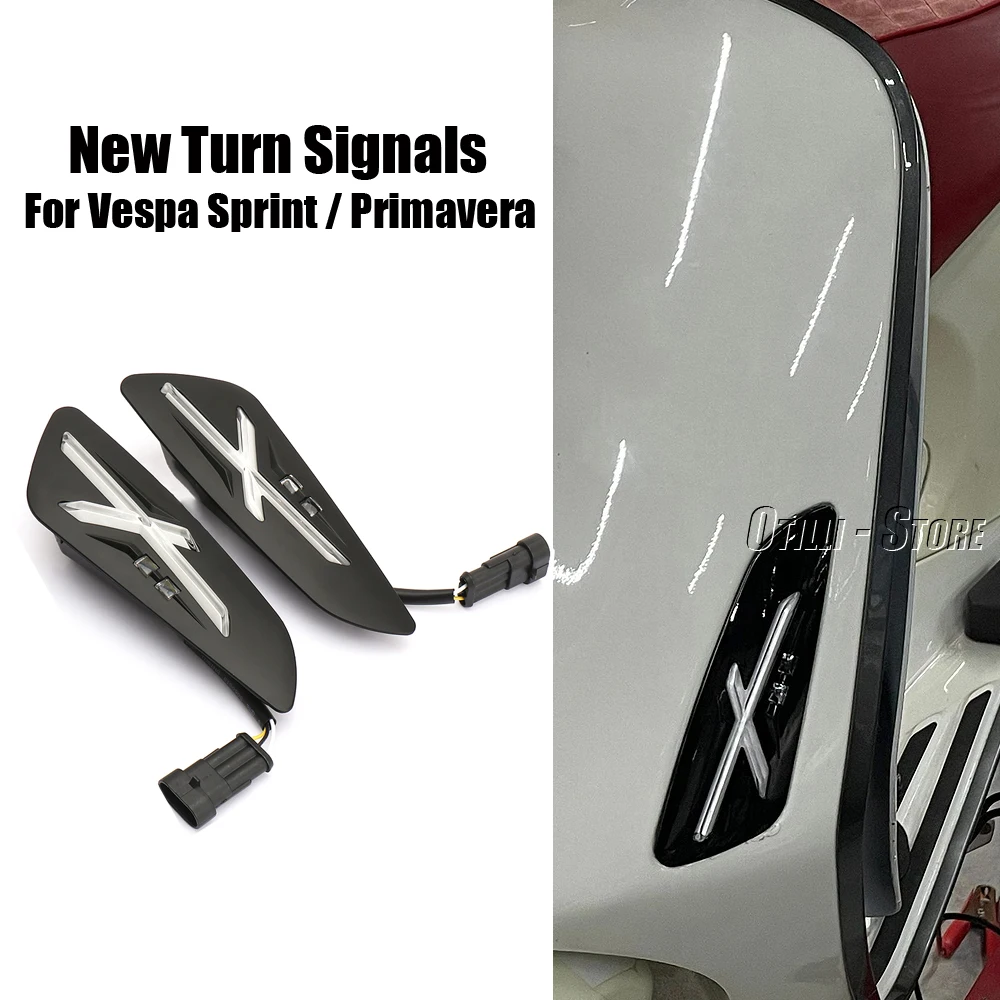 

New LED Indicator Light Flashing Motorcycle Front Rear X-shaped Turn Signal For Vespa Sprint 150 125 Primavera 125 PRIMAVERA 150