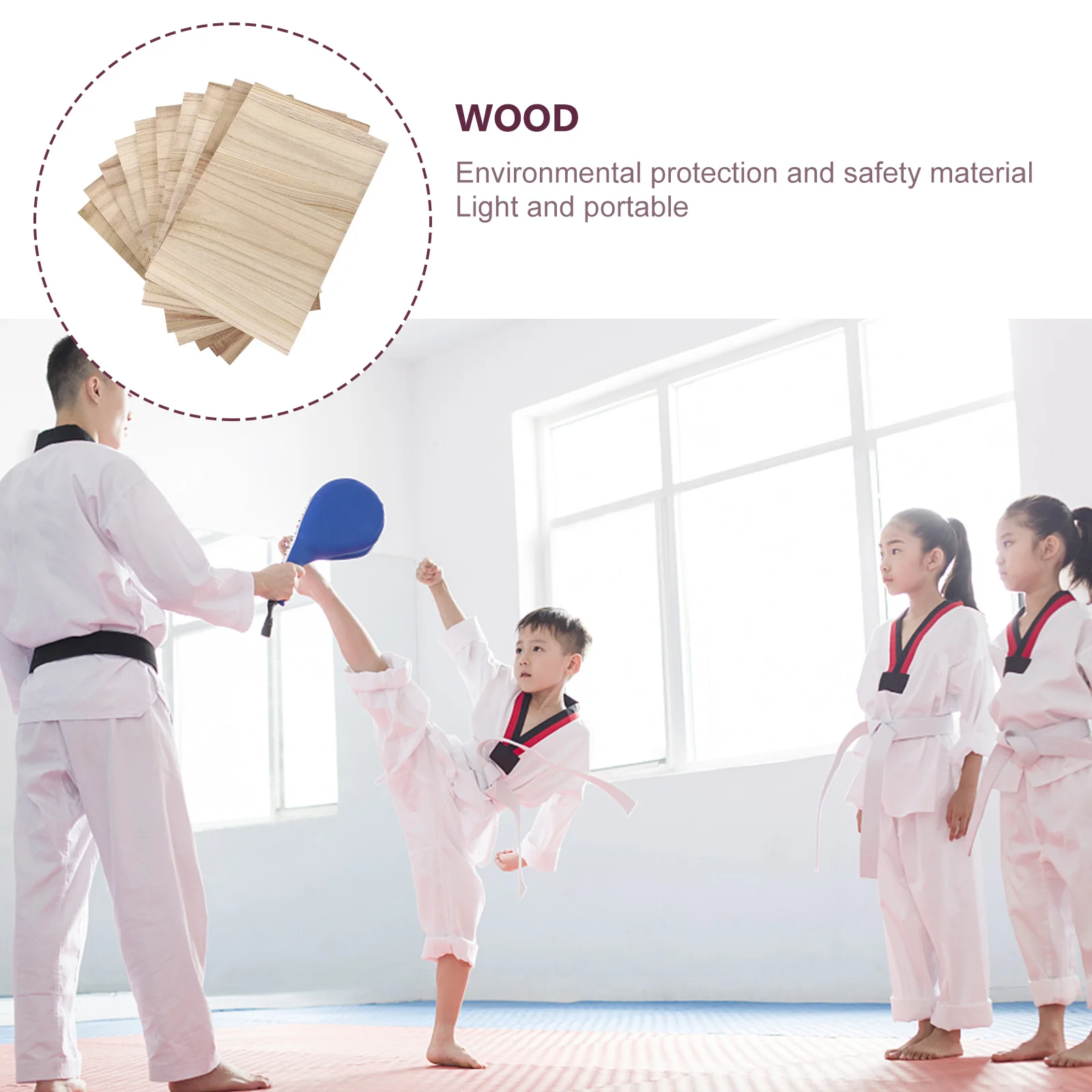 10 Pcs Kick Boards for Kids Taekwondo Plank Breaking Professional Accessory Exercising Versatile Khaki Child