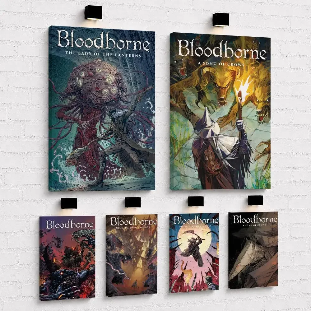 Classic Game B-Bloodborne Painting Calligraphy Framed Canvas Wall Art Print | Modern Poster | Home Hallway Decor