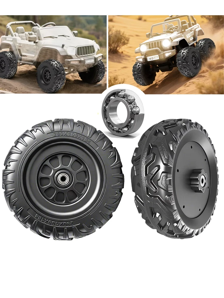 Pneu en caoutchouc solide EVA de 29CM/11.4 pouces pour voiture électrique pour enfants, course en voiture de 1.2cm/0.47 pouces Accessoires de pièces de mise à niveau de pneus Alligator