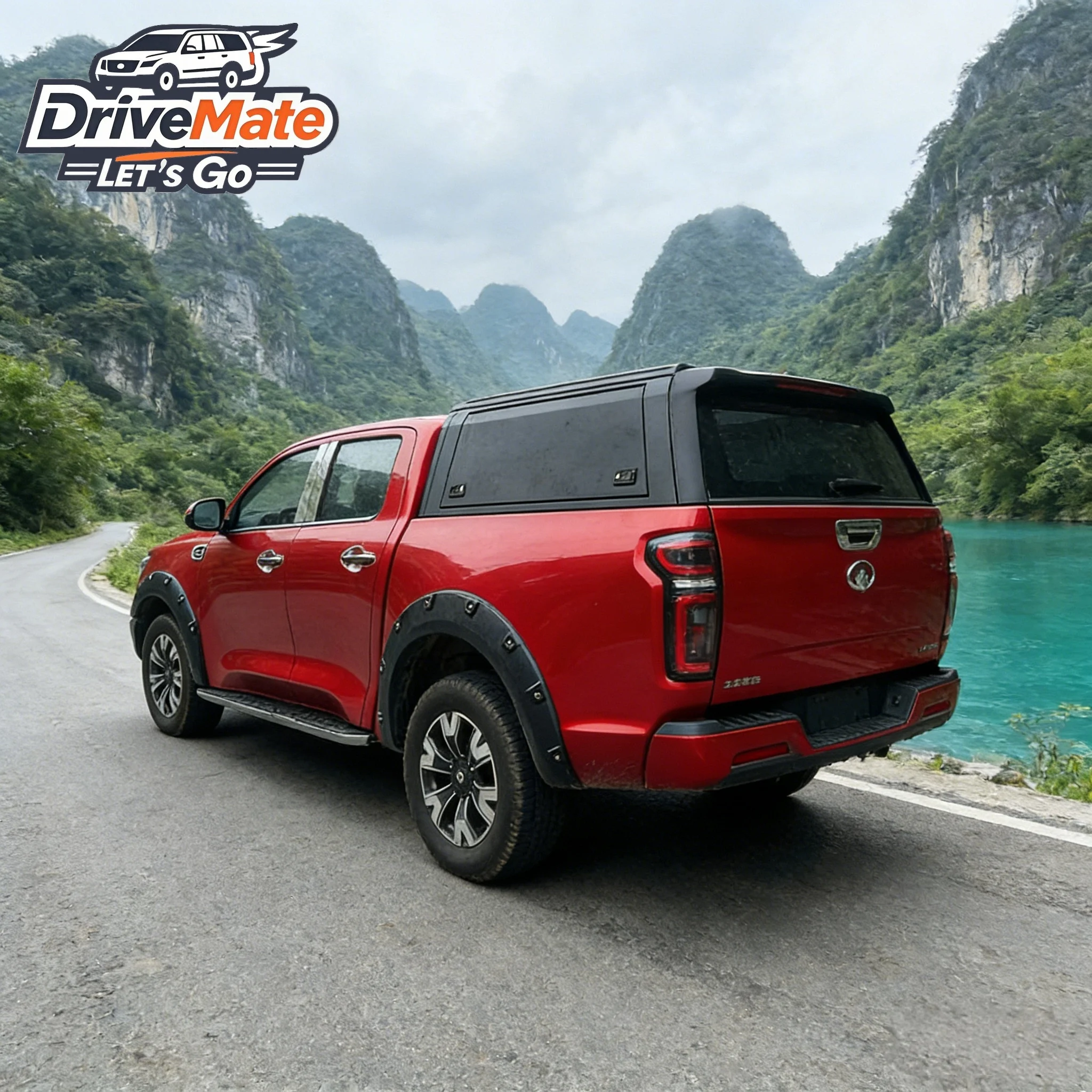 

For GWM Cannon Alpha PHEV 2024+ Pickup Truck Canopy-Aluminum Alloy Hard Top Hinged Tailgate No-Drill Installation Sports Style