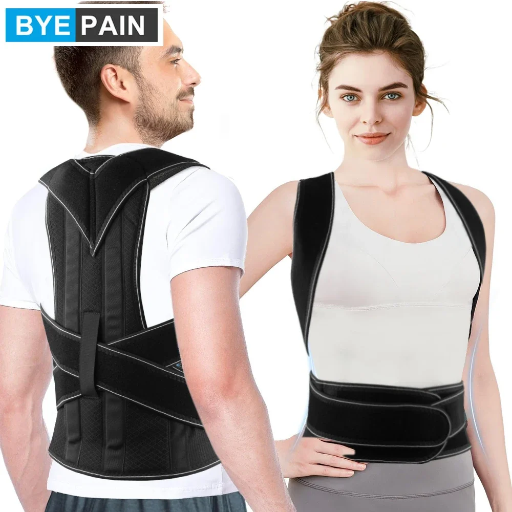 

BYEPAIN 1Pcs Back Brace Posture Corrector for Women and Men, Adjustable Full Back Support, Back Pain Relief, Hump Corrector