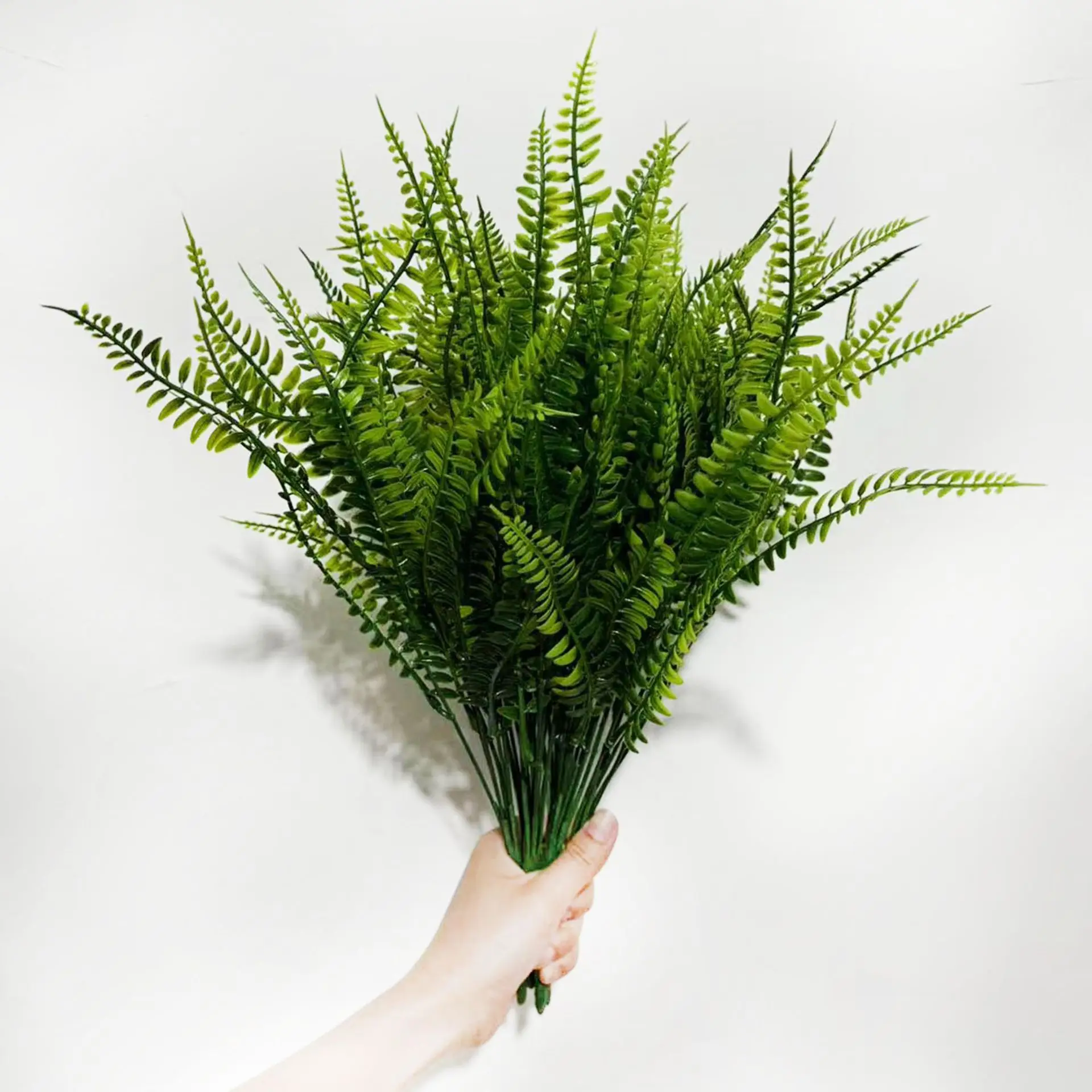 7 شوكة 21 ورقة العشب الفارسي محاكاة النباتات الخضراء 7 رئيس العشب الفارسي النباتات الخضراء الجدار الديكور العشب مقبض صغير باقة #4
