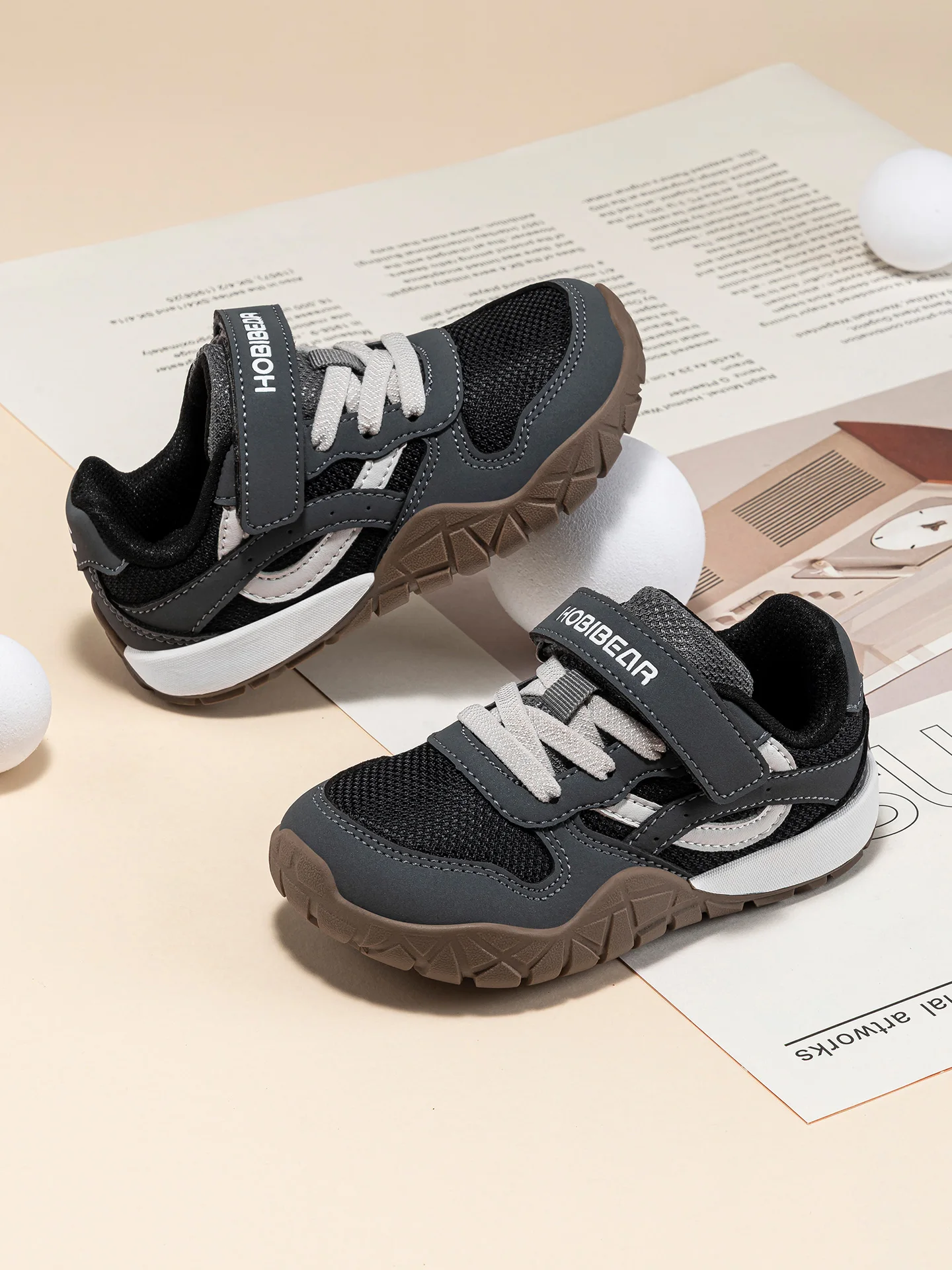 HOBIBEAR Wander-Sneaker für Kleinkinder mit breiter Zehenbox, Kunstleder-Mesh-Gehschuhe, Trekking-Outdoor-Laufschuhe mit Klettverschluss – Detail 13