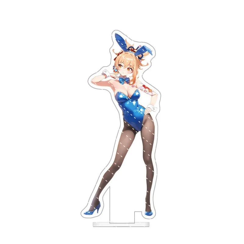 Anime Game Yuan Shen Impact Acrylic Standing Sign Desktop Model Ornament Props Collection Sexy Girls Black Silk Series Keychain - view 4