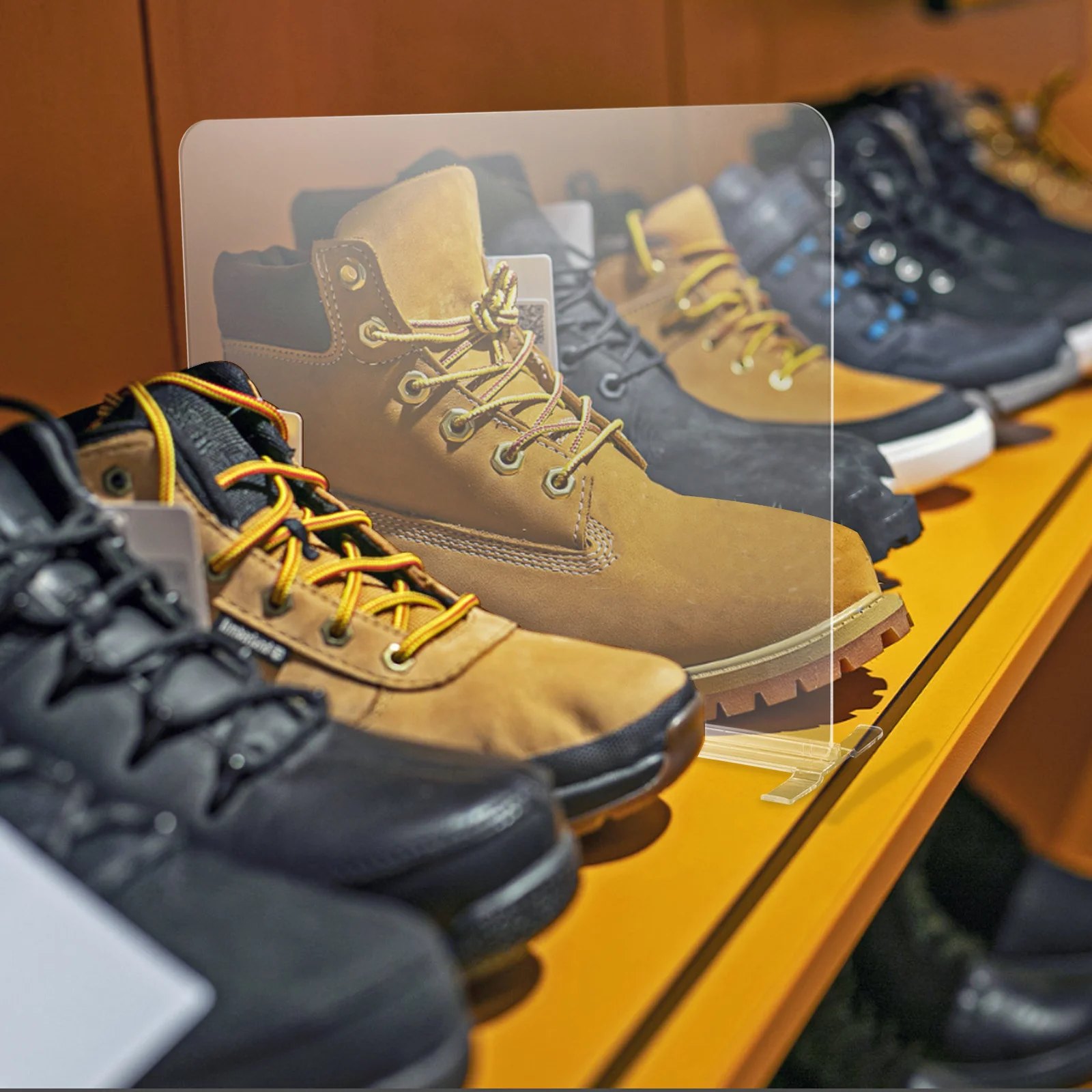 

2Pcs Multi-Function Closet Dividers Transparent Acrylic Organizer for Wardrobe Cabinet Shoe Rack Adjustable Width Clear Shelf