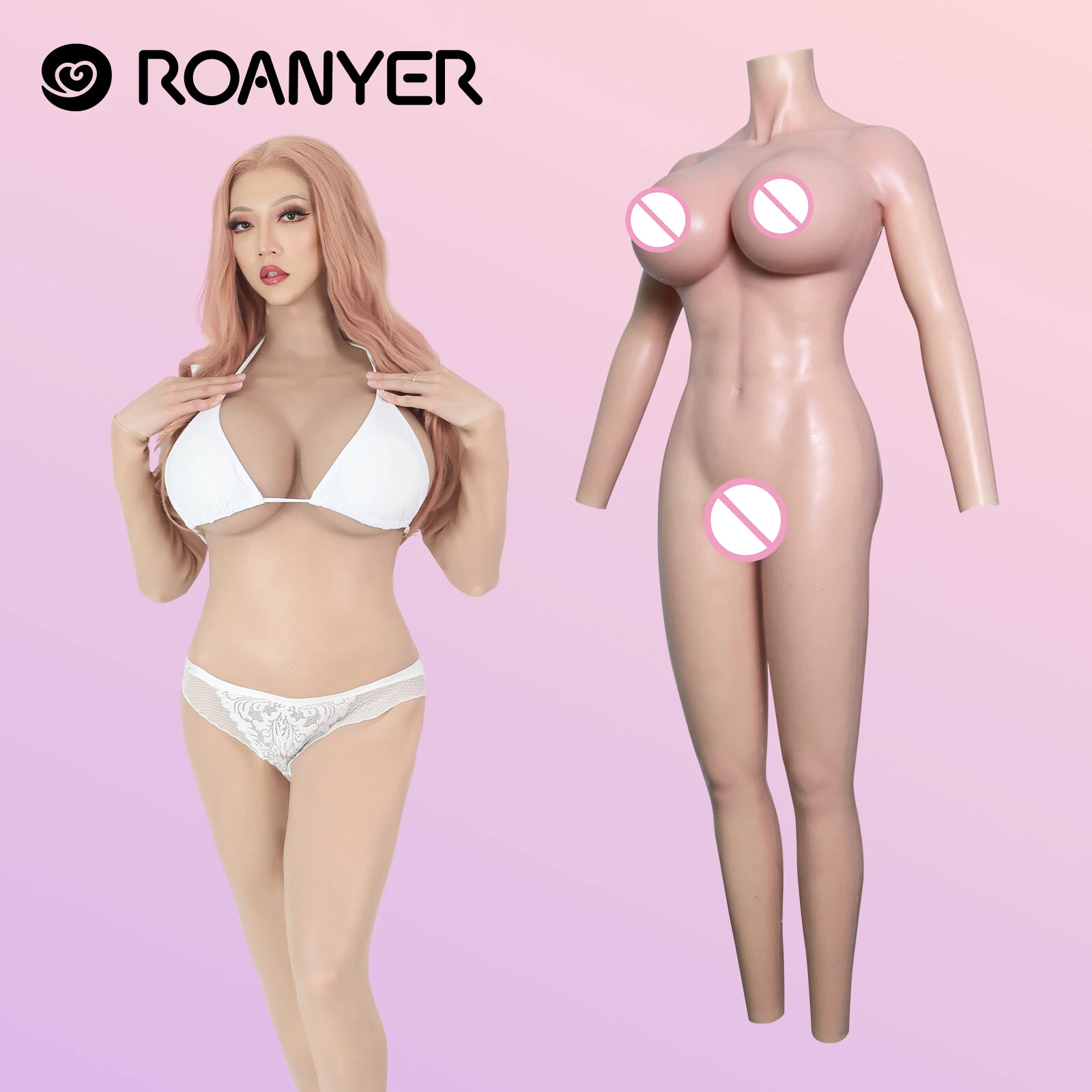 بدلة للجسم من Roanyer H Cup مع أذرع بغطاء كامل للمتحولين جنسيا #5