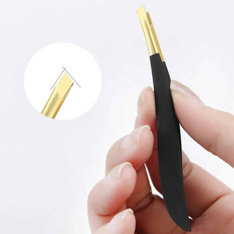 Edelstahl Flach/Schräg Spitze Multifunktions Pinzette Augenbraue Pinzette Gesicht Haar Entfernung Make-Up-Tool Falsche Wimpern Pinzette Werkzeug