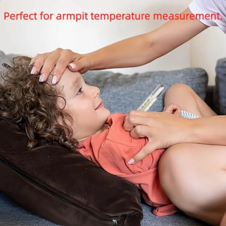 Clinical Glass Thermometer for Underarm 2PCS Classic Non Digital Thermometer for Adults Accurate Easy Reading by