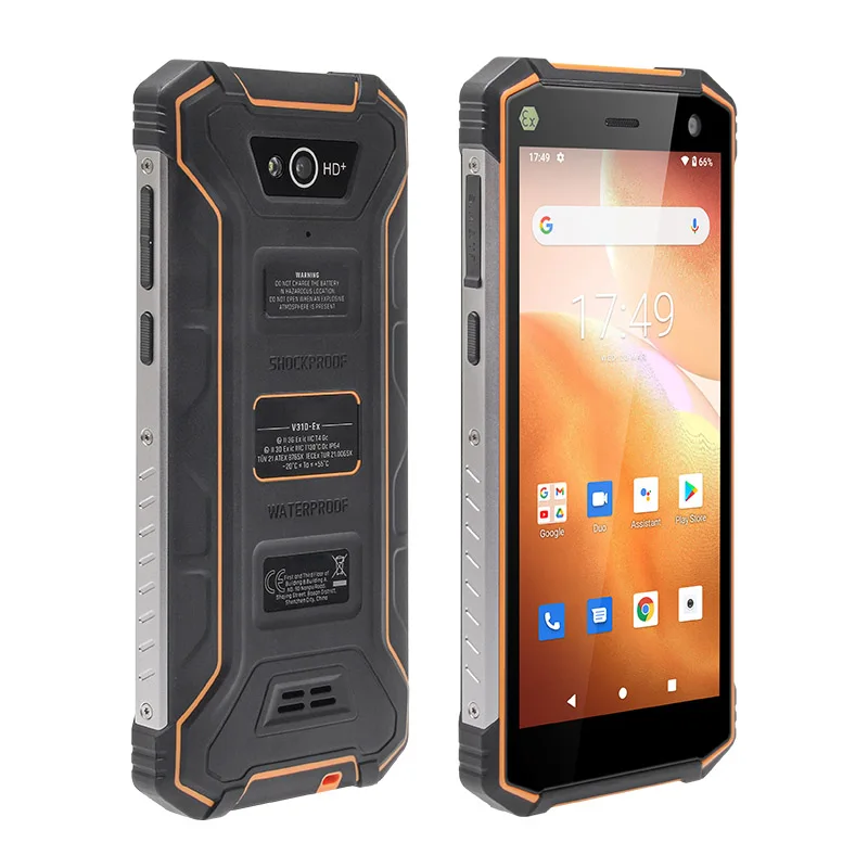 V31D-EX ATEX 5.45 Inch 4GB RAM 64GB ROM IP68 Certificate Approved Explosion Proof Android Intrinsically Safe Mobile Phone