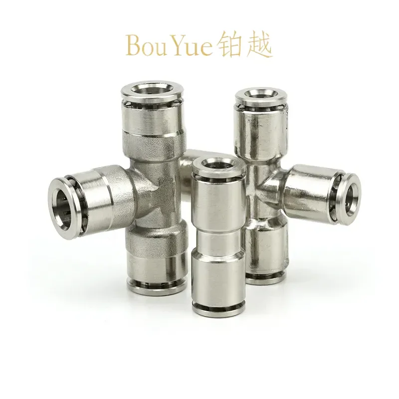 for PG PZA PY6 All Copper Nickel Plated Quick Insertion Pipe Connector PE4 PV PU8 Pneumatic Fitting Non Standard