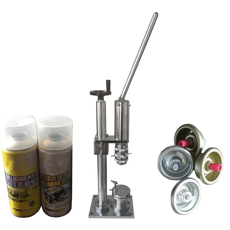 

Manual Semi Automatic Spray Crimper Aerosol Tin Can Valve Crimping Aerosol Sealing Machine