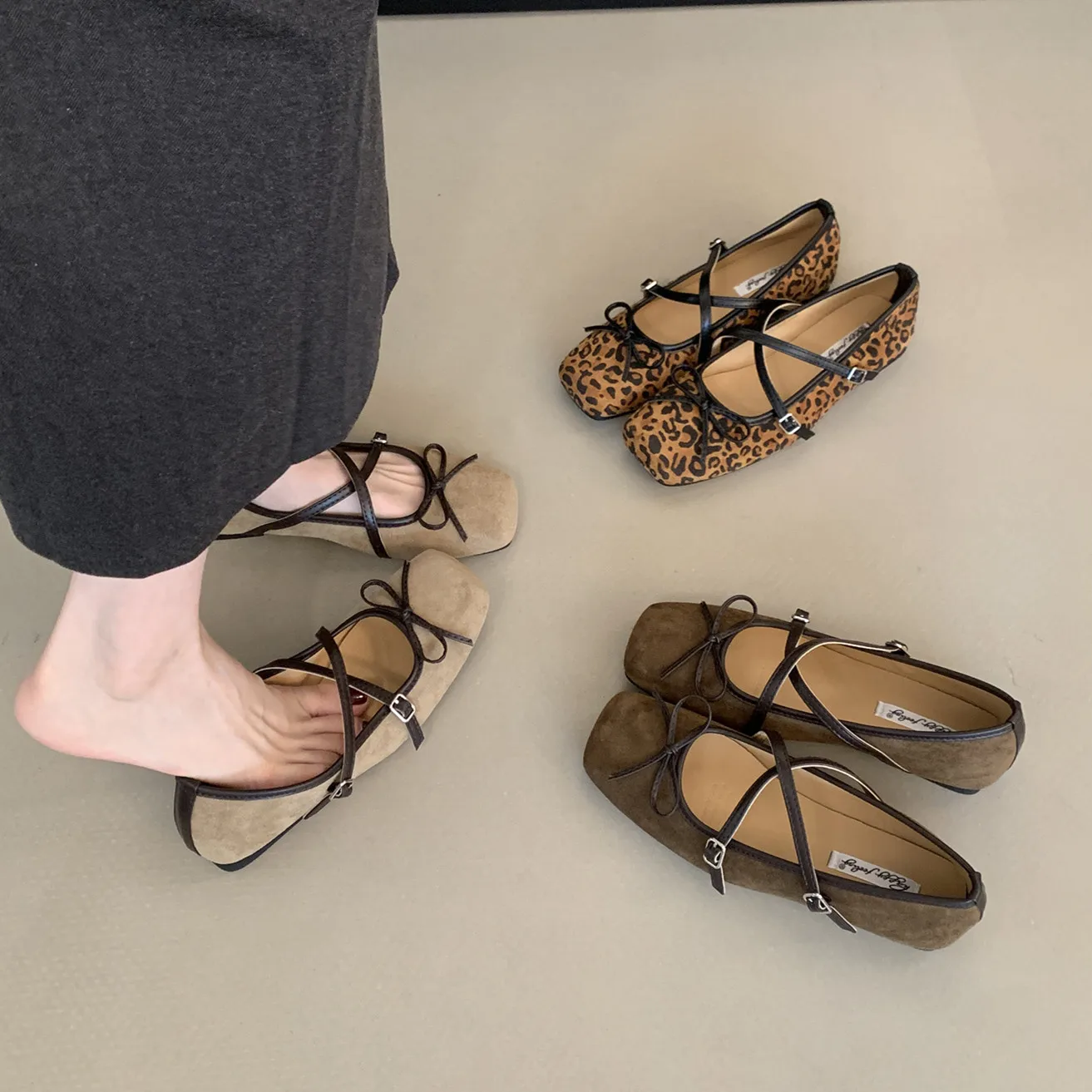 

Bailamos New Women Mary Jane Shoes Soft Casual Outdoor Dress Flat Ballet Shoes Round Toe Shallow Slip On Flats