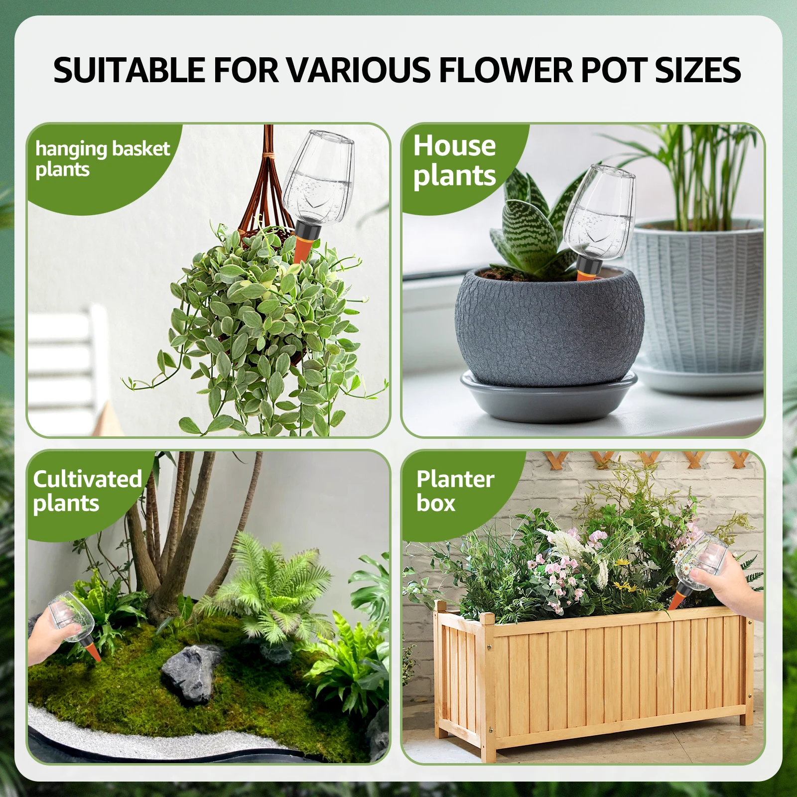4Pcs Plant Watering Globe Clear Self Watering Planter Insert Slow Release Control Water Dripper for Garden Indoor Flower Pot - view 5