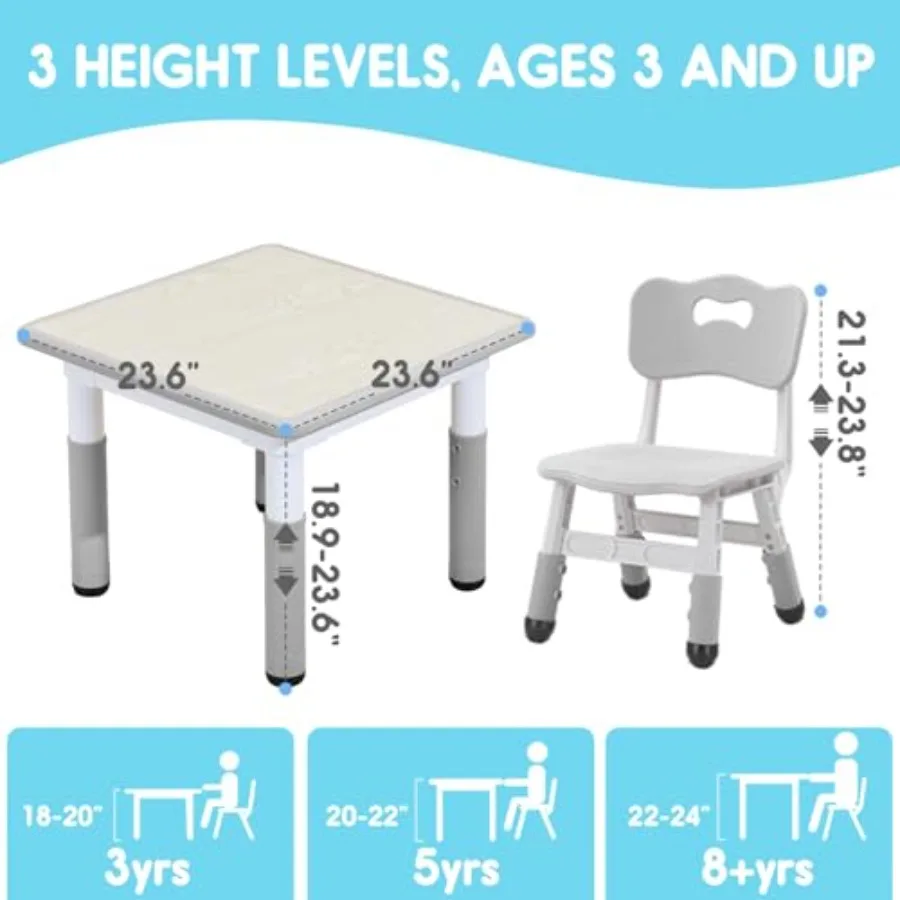 Set Meja Kursi dengan Kaki Anti Selip yang Dapat Disesuaikan untuk Ruang Bermain Dalam Ruangan dan Ruang Belajar, Anti Aktivitas dan Anti Grafiti