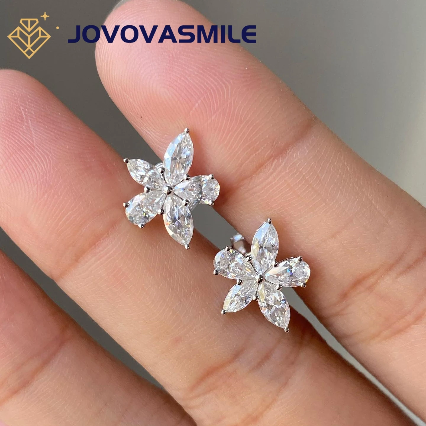 Jovovasmile Total 1.5 CT Moissanite Stud Earrings for Women 14K White Gold Marquise Cut D VVS1 for Woman Jewelry