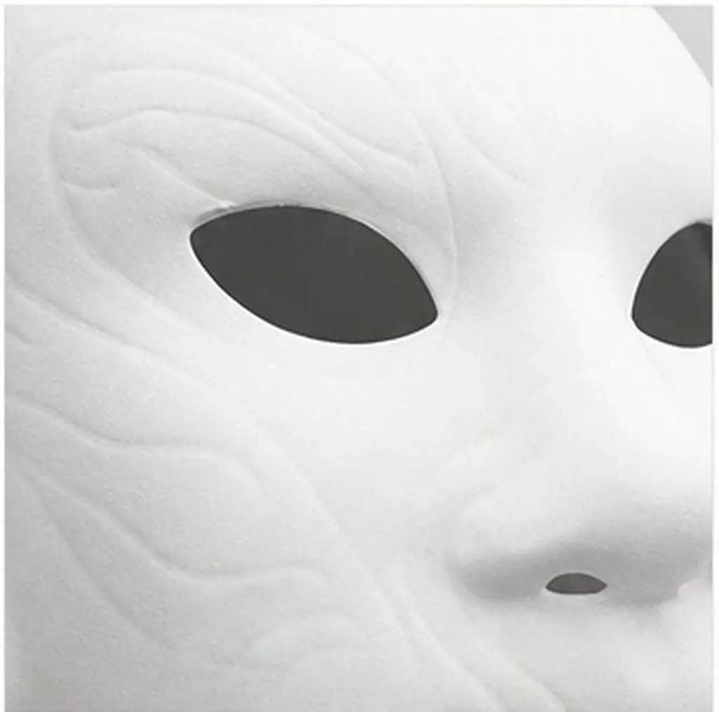 Peking Opera Face Mask DIY Blank White Paintable Embossed Design for Creative Painting Theater Props School Art Projects